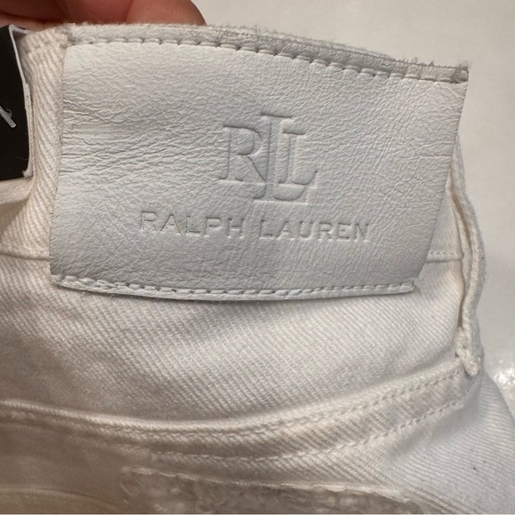 Lauren Ralph Lauren Women's White Eyelet Jeans Relaxed Taper Size 14 NWT $195 - Picture 4 of 14